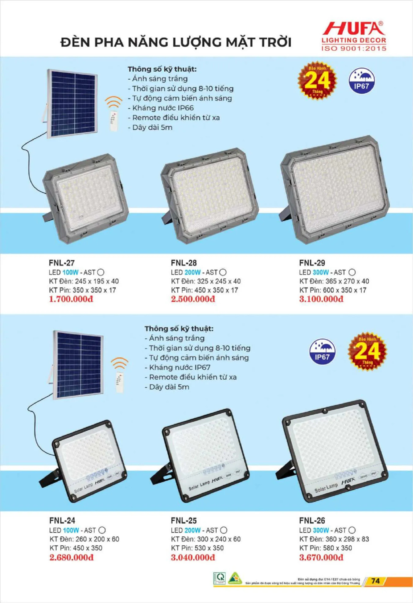 Bảng Giá Đèn Chiếu Sáng LED HUFA 2025 - Trang 75)